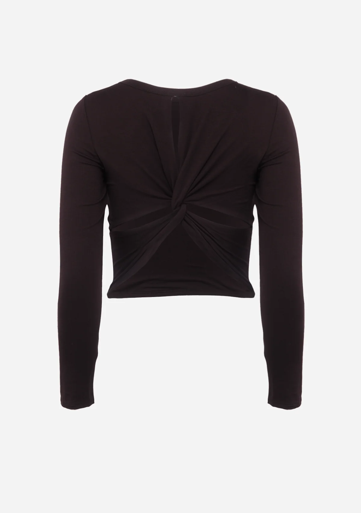 Twist Back L/S Crop Top Black - Image 2