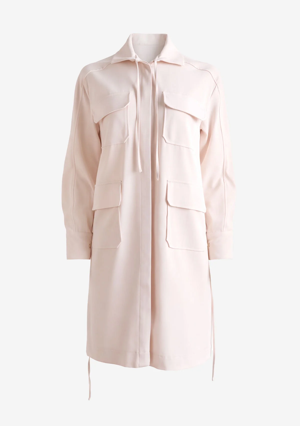 Utility Drawstring Dress Off White