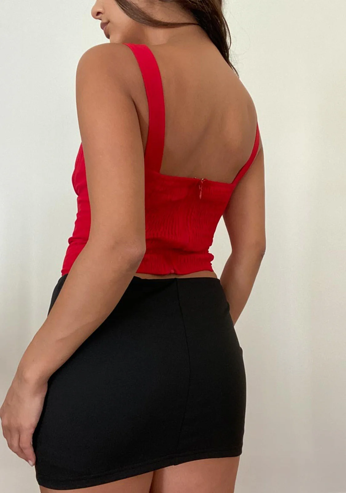 V-Neck Corset Smocked Back Top - Image 4