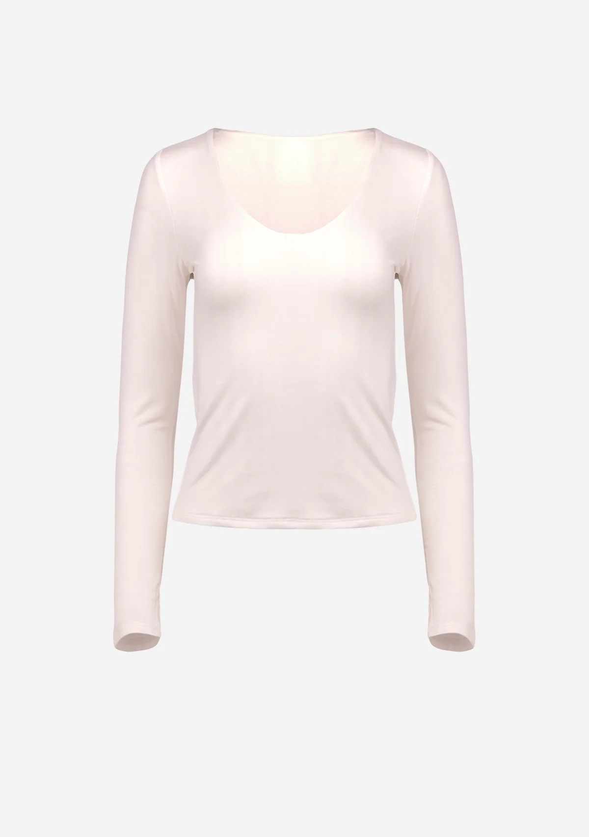 V-Neck Dbl Layered L/S Top Ivory