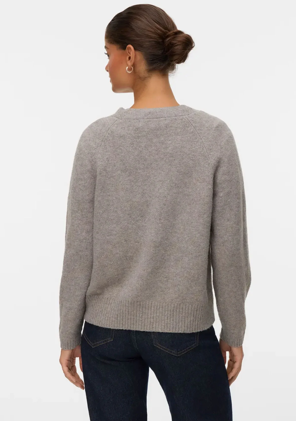 VM Boom LS V-Neck Button Cardigan Moon Rock - Image 3