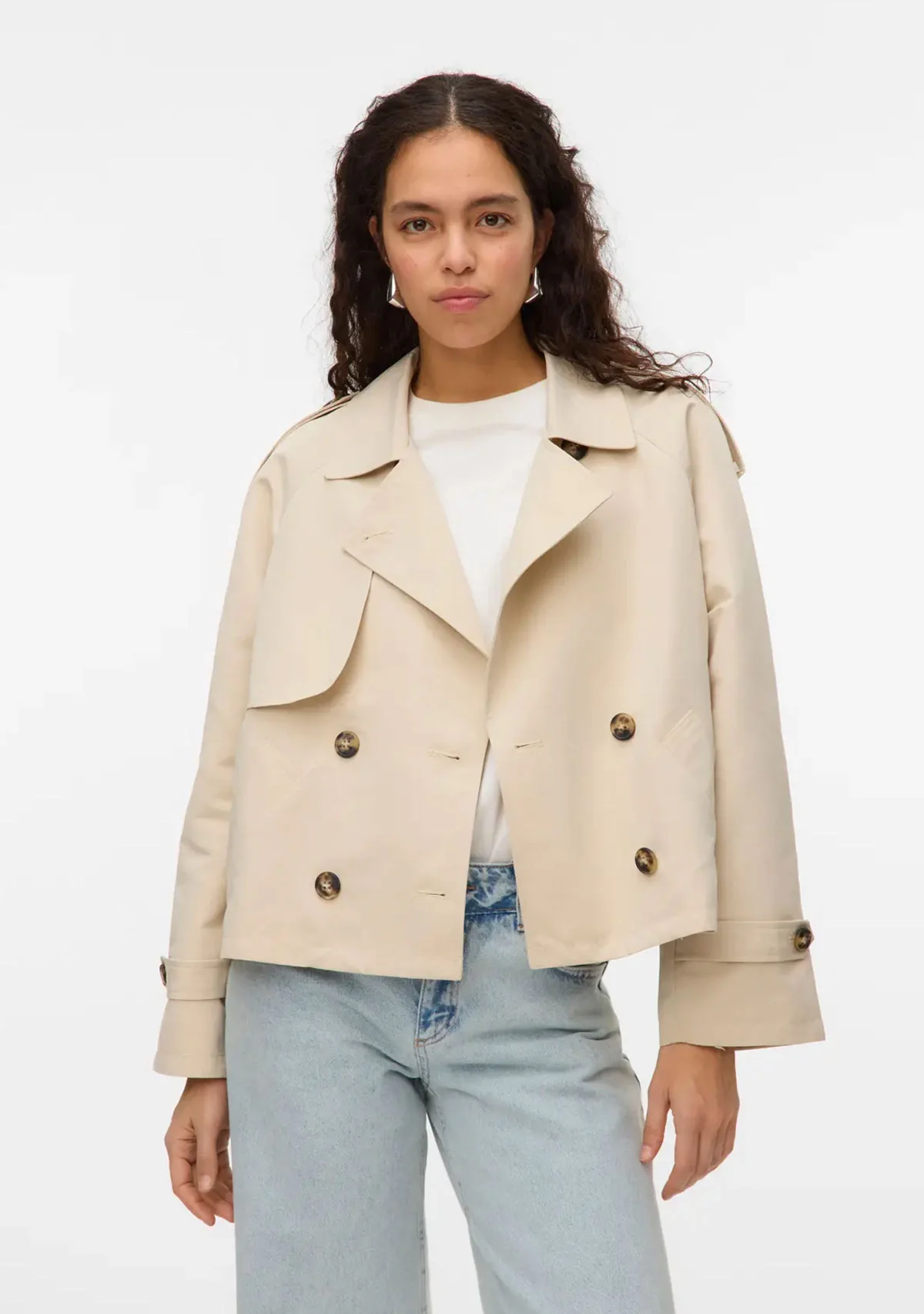 VM Chloe Short Trench Coat Oatmeal - Image 2