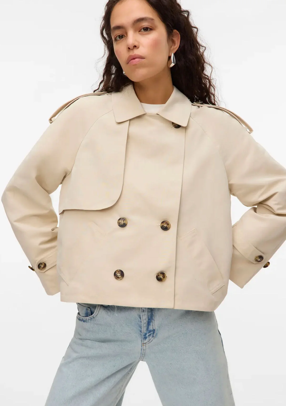 VM Chloe Short Trench Coat Oatmeal - Image 4