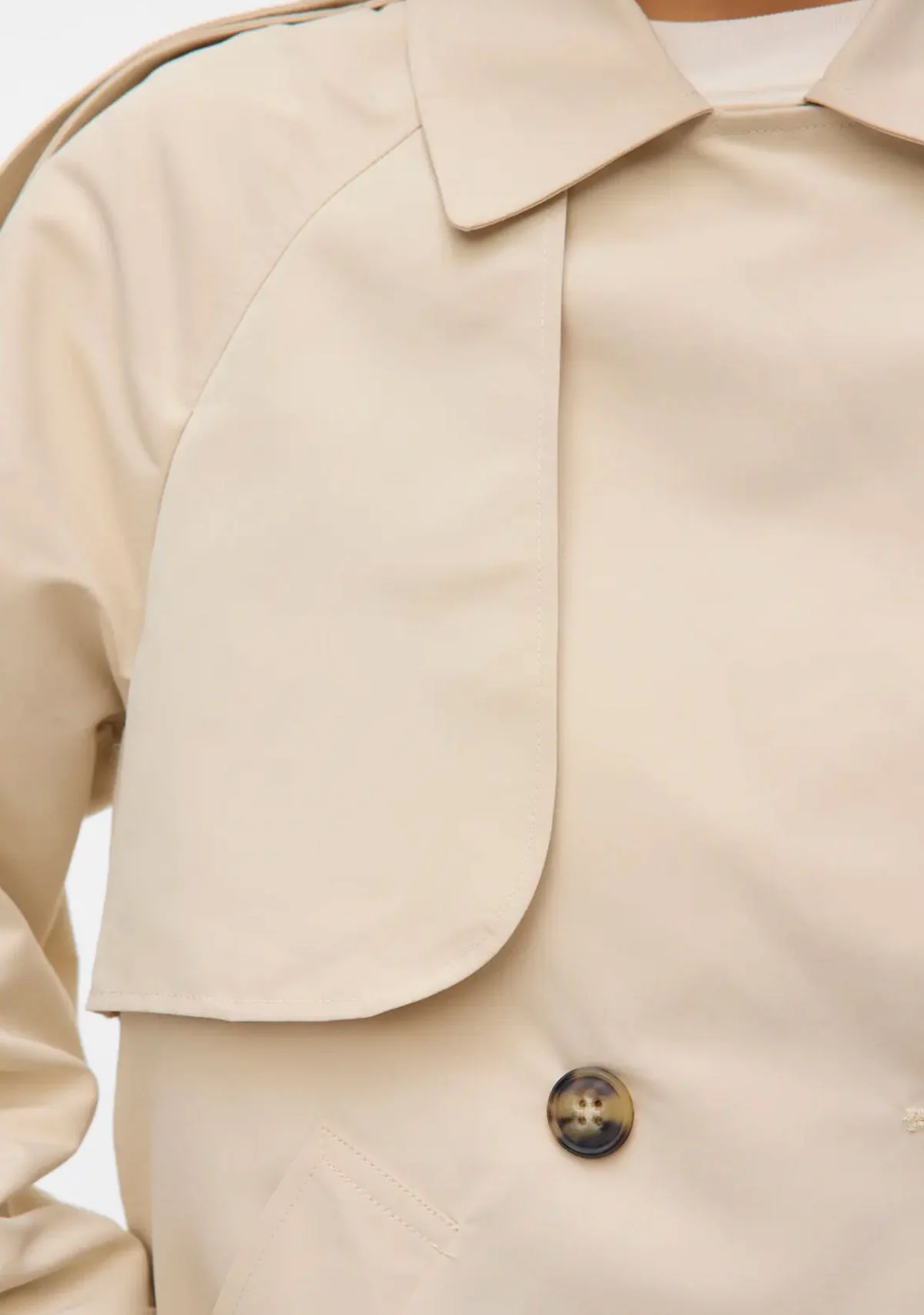 VM Chloe Short Trench Coat Oatmeal - Image 5
