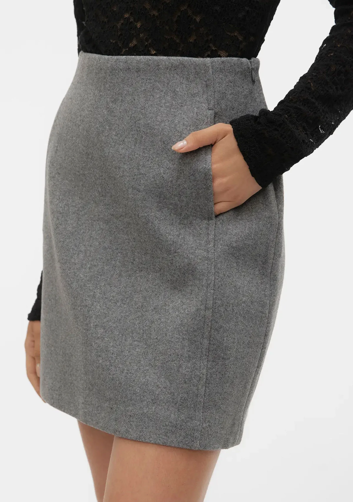 VM Fortune Allison Short Skirt Medium Grey Melange - Image 3