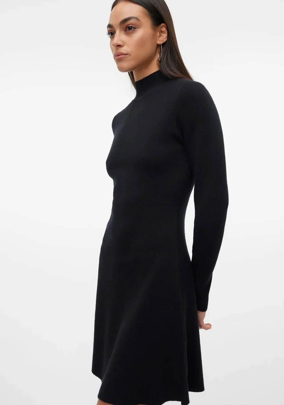 VM Gold LS Highneck Skater Short Dress - Image 3