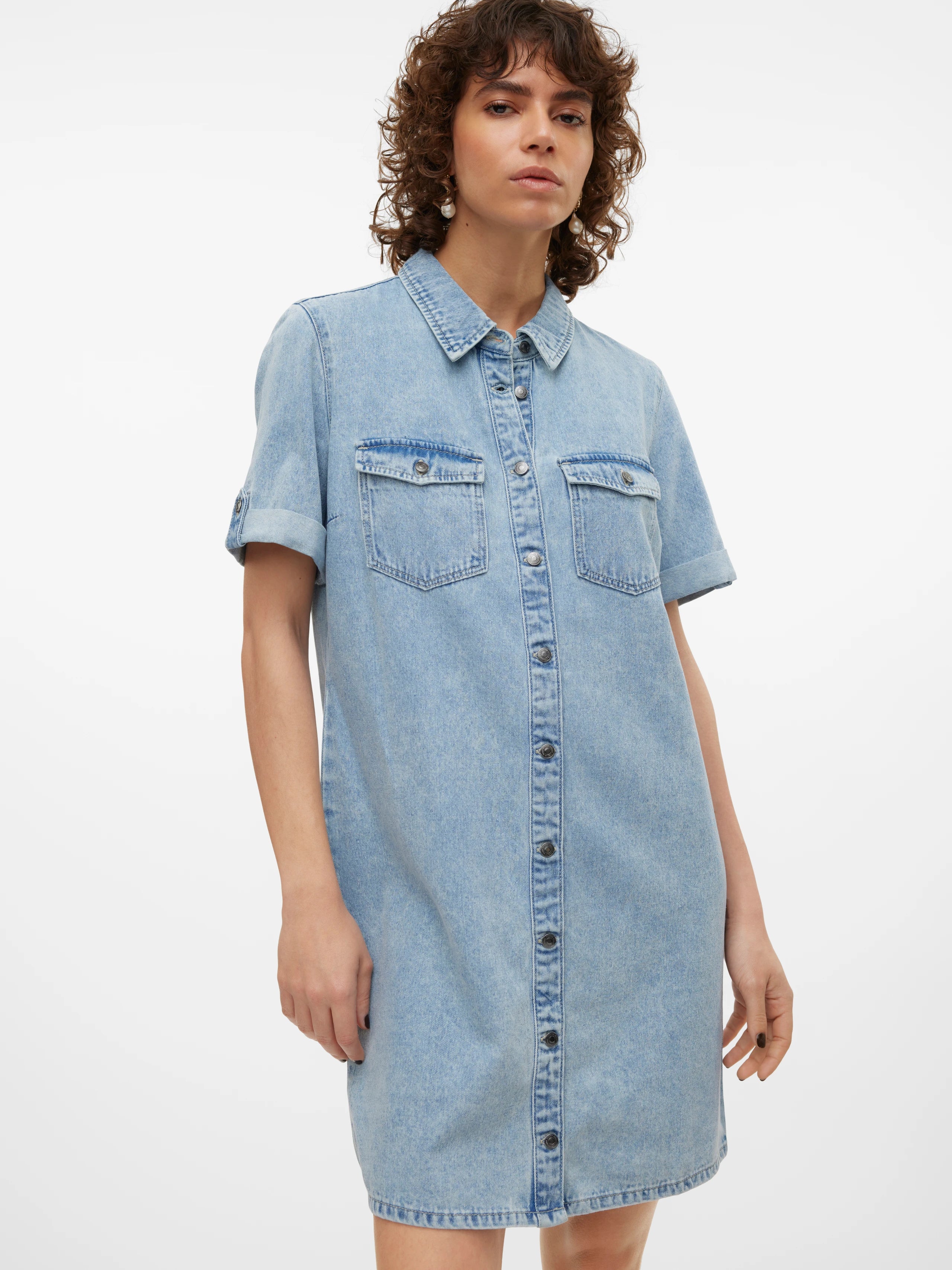 VM Jennie SS Short Denim Dress - Image 3