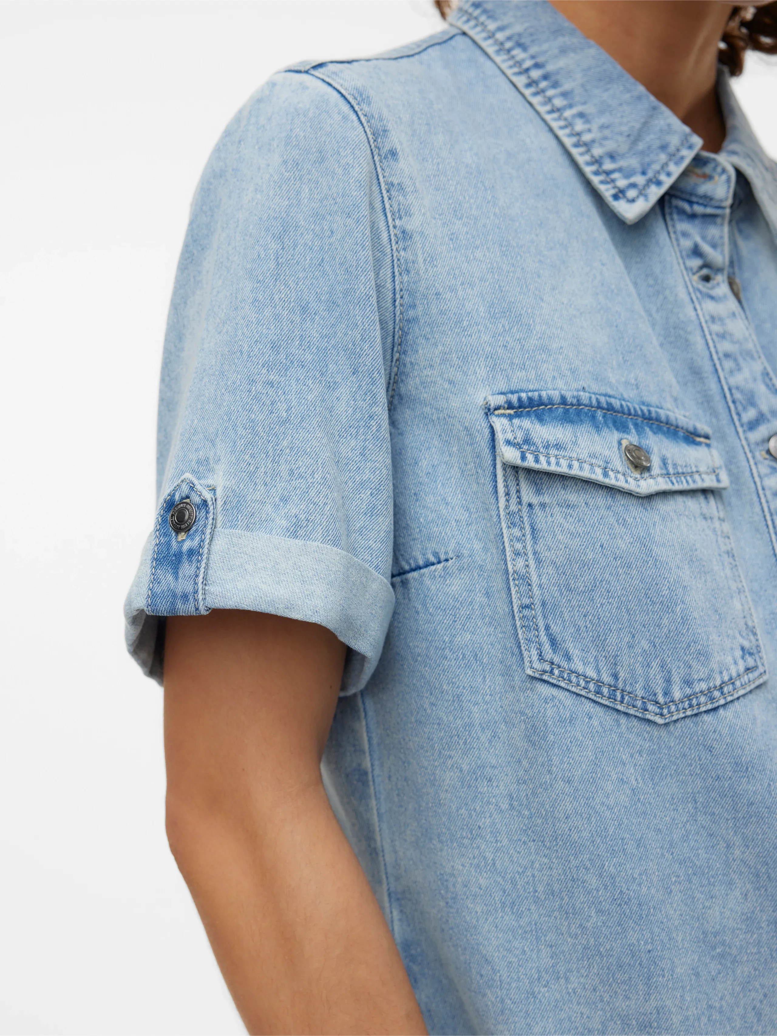 VM Jennie SS Short Denim Dress - Image 4