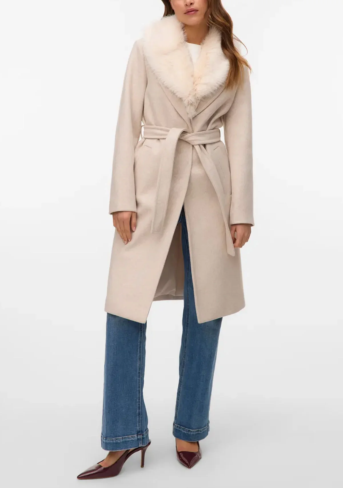 VMAutumn Diva Long Coat Ga Oatmeal - Image 3