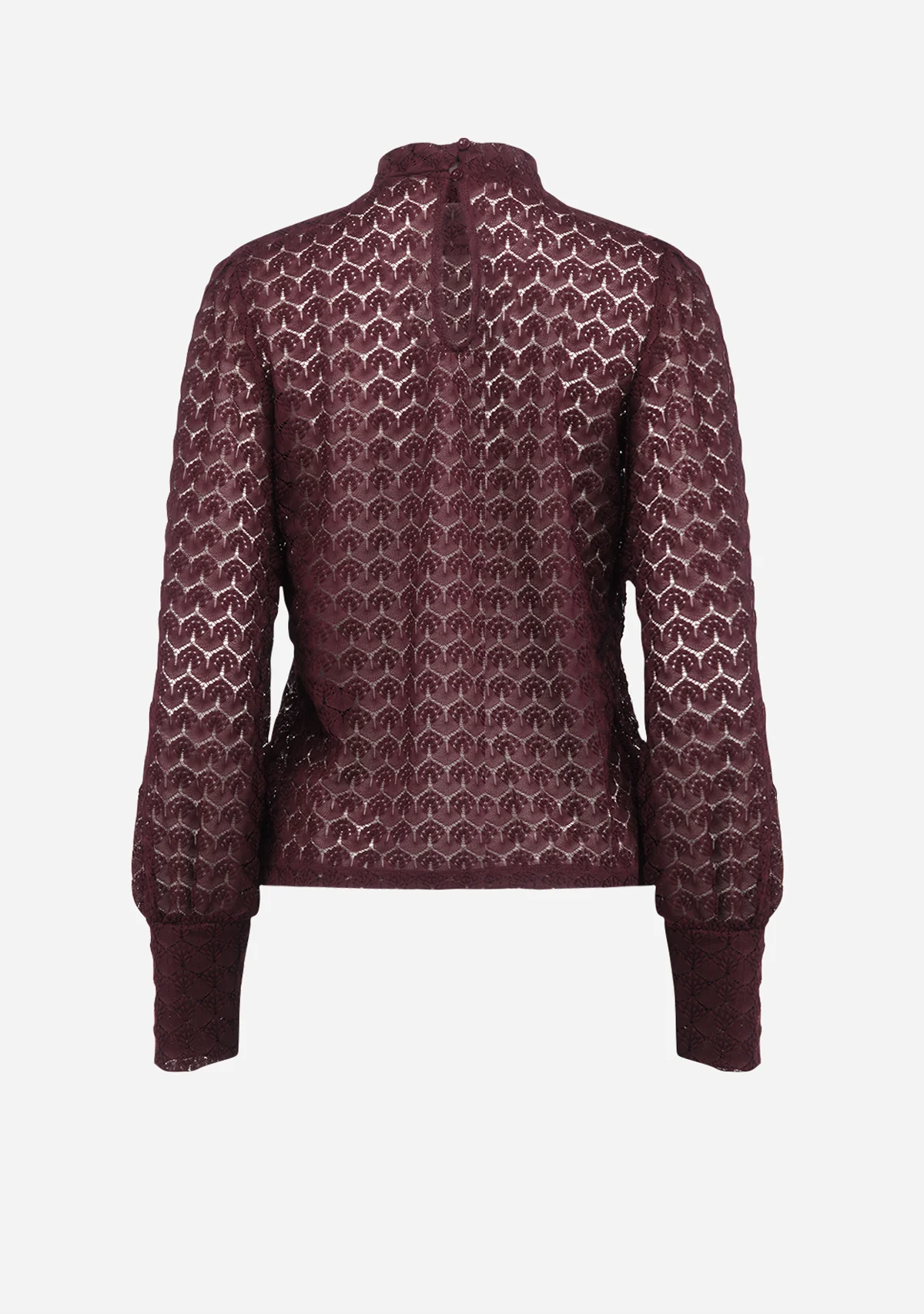 VMBecca Ls High Neck Lace Top Jrs Noos Winetasting - Image 5