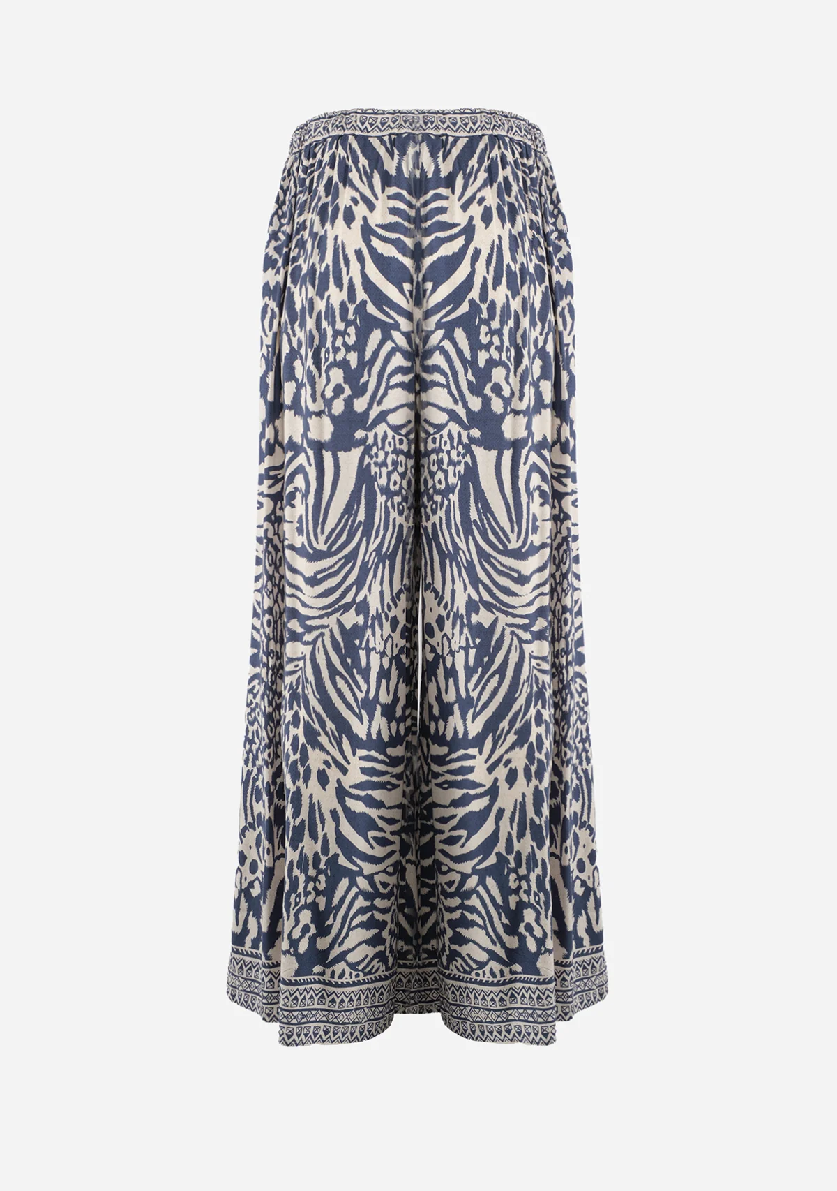 Wide Leg Printed Pants Denim Blue - Image 2