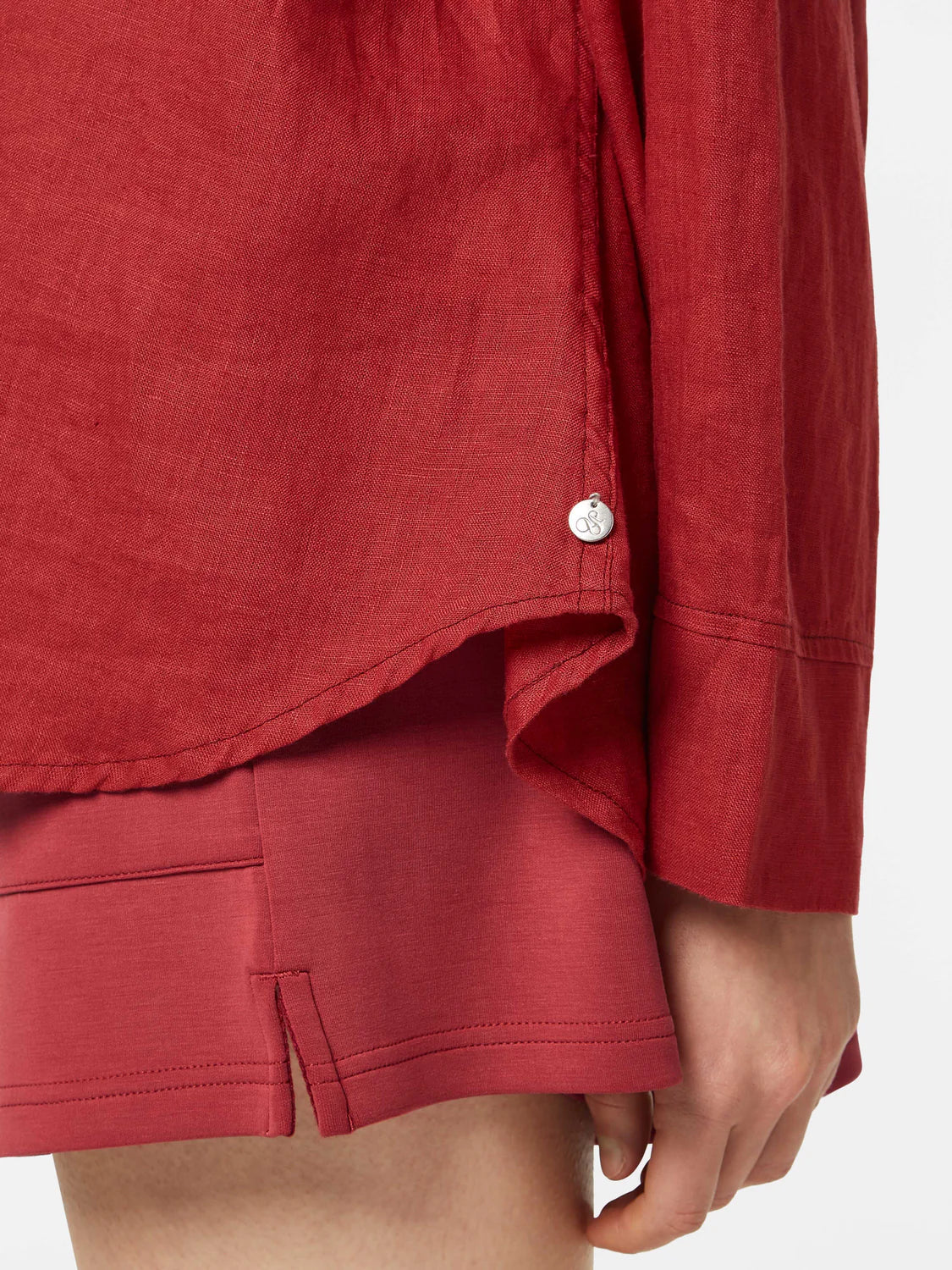 Wide Sleeve Linen Shirt Roadside Red - Image 3