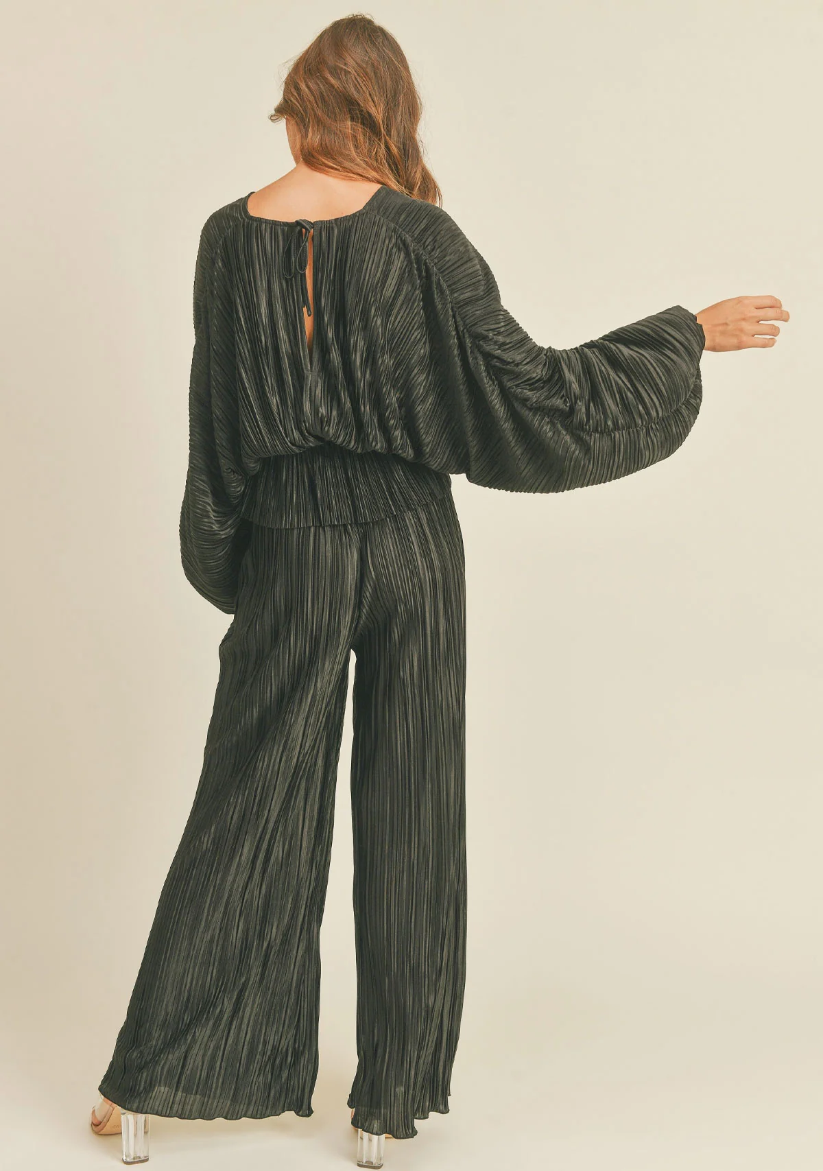 Wrinkle Detailed V-Neck Blouse - Image 4